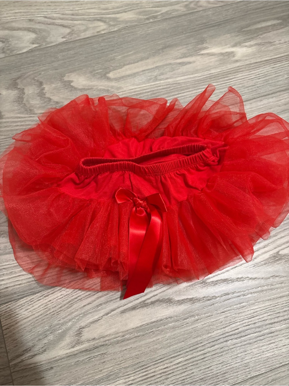 Red Tulle Diaper Cover with Satin Bow